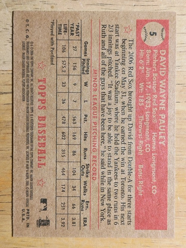 2006 Topps '52 #5 David Pauley
