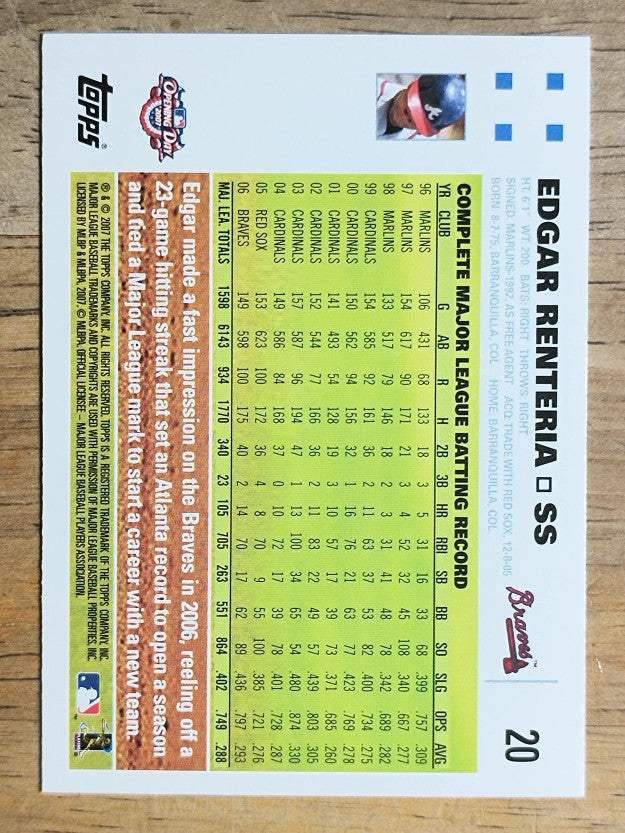 2007 Topps Opening Day #20 Edgar Renteria