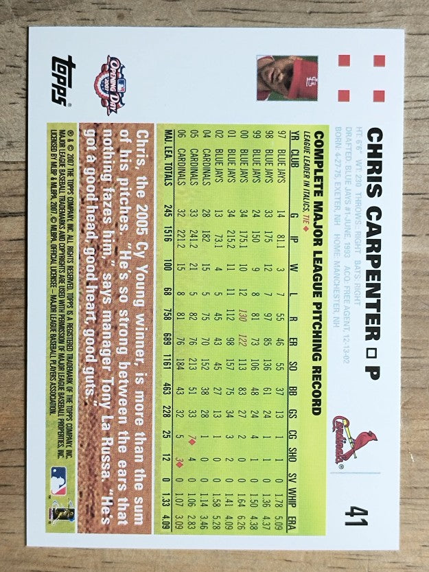 2007 Topps Opening Day #41 Chris Carpenter