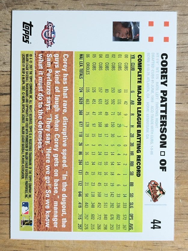 2007 Topps Opening Day #44 Corey Patterson