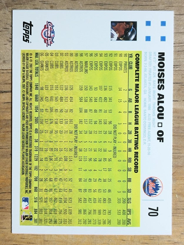2007 Topps Opening Day #70 Moises Alou