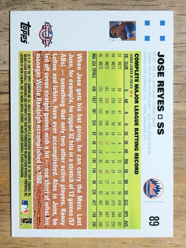 2007 Topps Opening Day #89 Jose Reyes