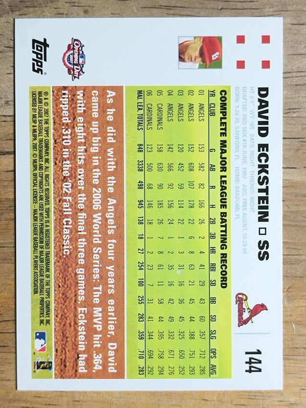 2007 Topps Opening Day #144 David Eckstein