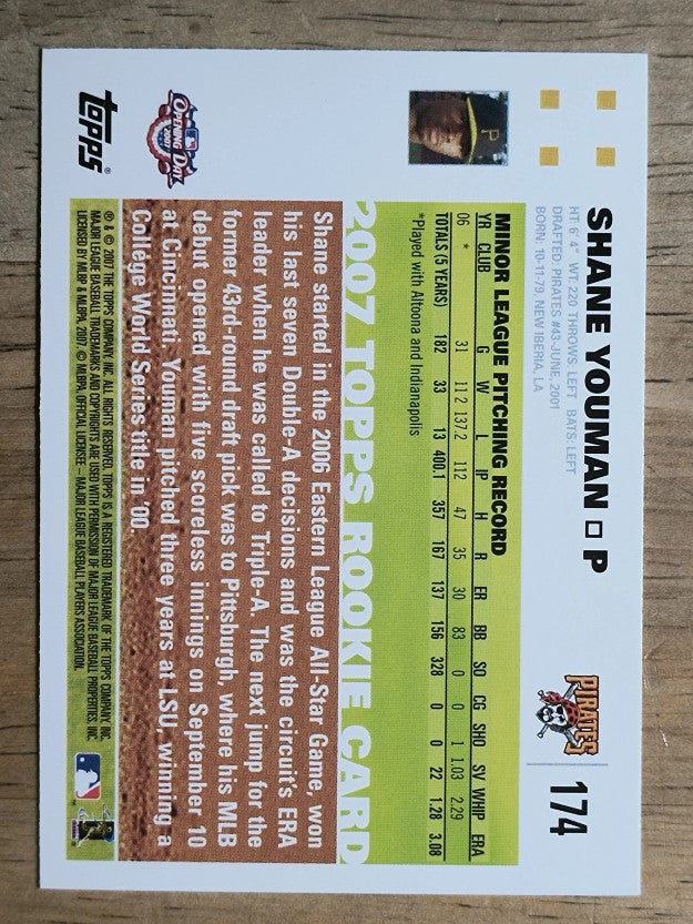 2007 Topps Opening Day #174 Shane Youman RC