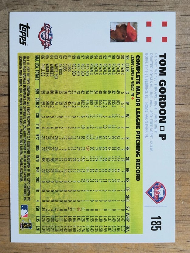 2007 Topps Opening Day #185 Tom Gordon