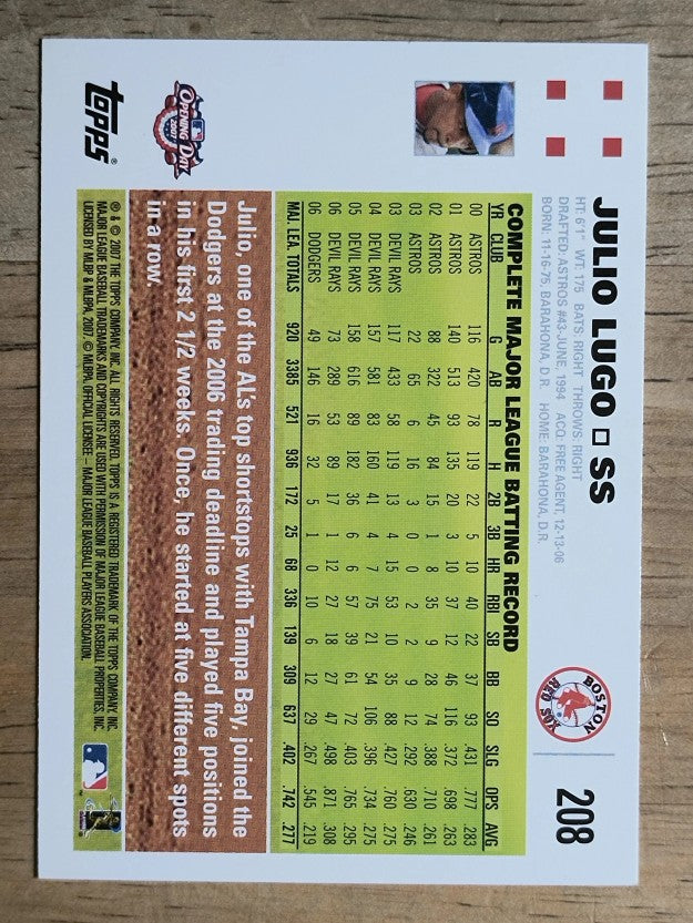 2007 Topps Opening Day #208 Julio Lugo