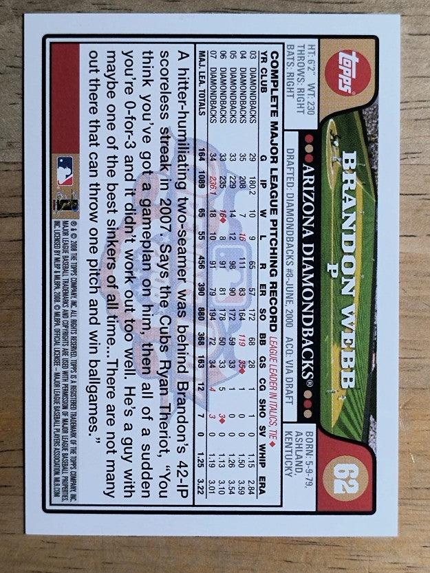 2008 Topps Opening Day #62 Brandon Webb