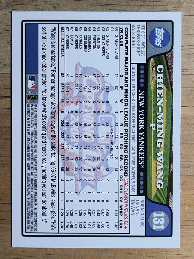 2008 Topps Opening Day #131 Chien-Ming Wang