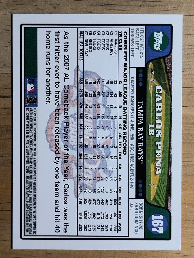 2008 Topps Opening Day #167 Carlos Pena
