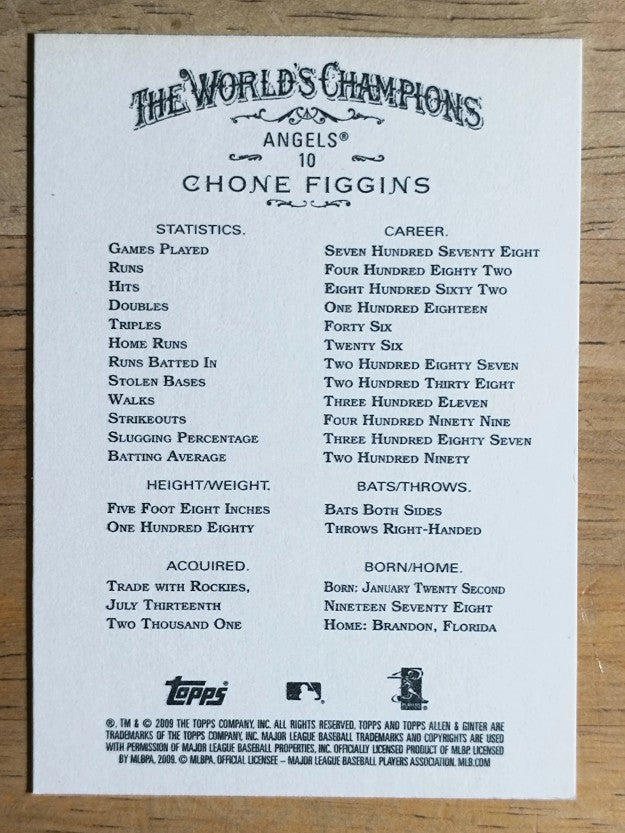 2009 Topps Allen and Ginter #10 Chone Figgins