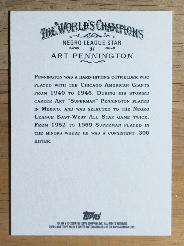 2009 Topps Allen and Ginter #97 Art Pennington