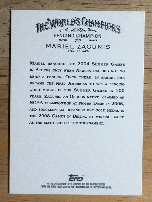 2009 Topps Allen and Ginter #212 Mariel Zagunis