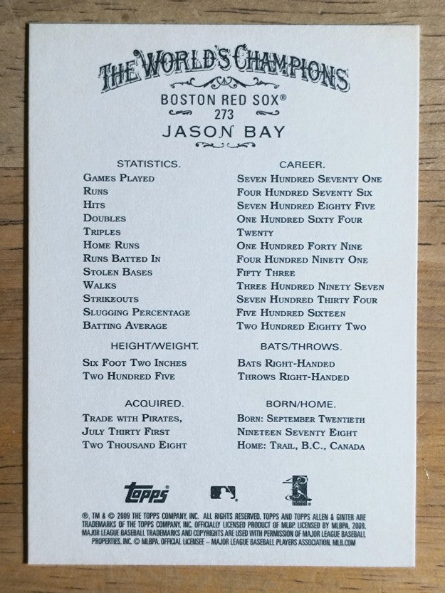 2009 Topps Allen and Ginter #273 Jason Bay