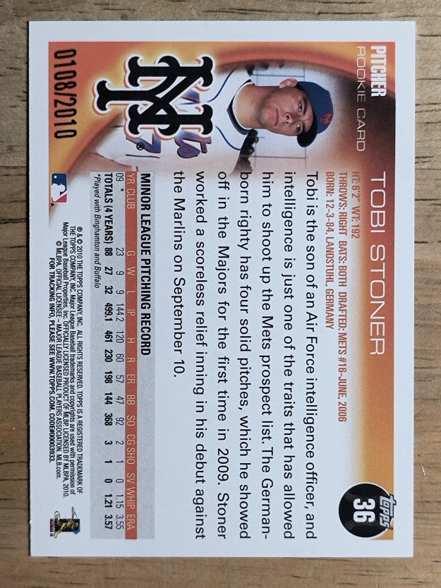 2010 Topps Gold Border #36 Tobi Stoner