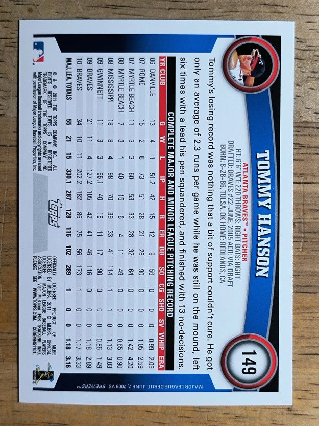 2011 Topps Opening Day #149 Tommy Hanson
