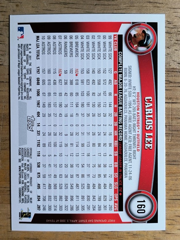 2011 Topps Opening Day #160 Carlos Lee