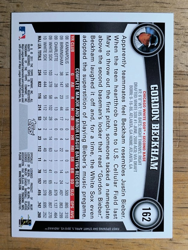 2011 Topps Opening Day #162 Gordon Beckham