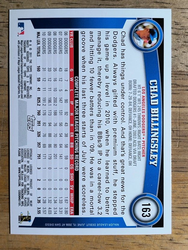 2011 Topps Opening Day #163 Chad Billingsley