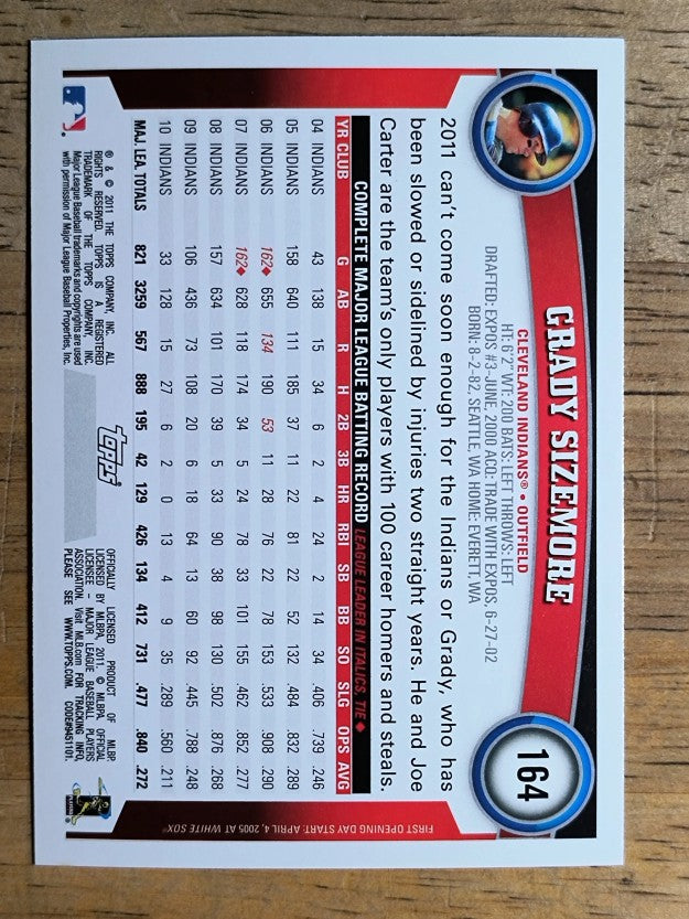 2011 Topps Opening Day #164 Grady Sizemore