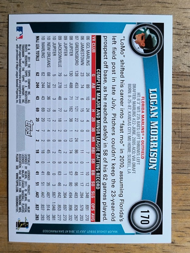 2011 Topps Opening Day #170 Logan Morrison