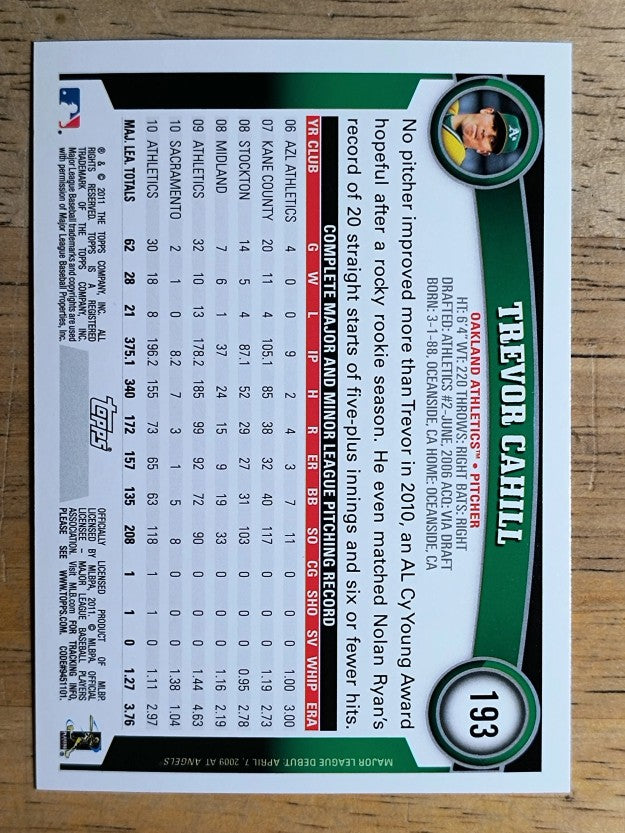 2011 Topps Opening Day #193 Trevor Cahill