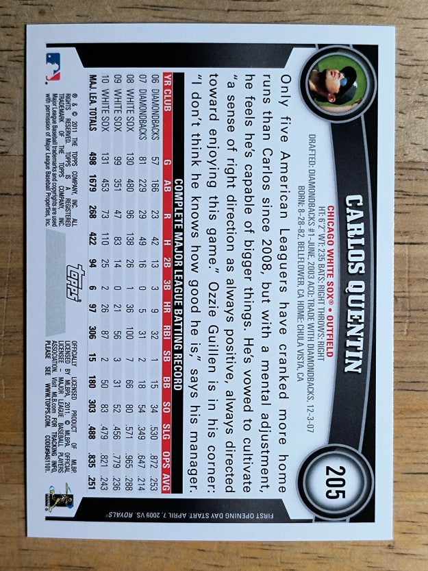 2011 Topps Opening Day #205 Carlos Quentin
