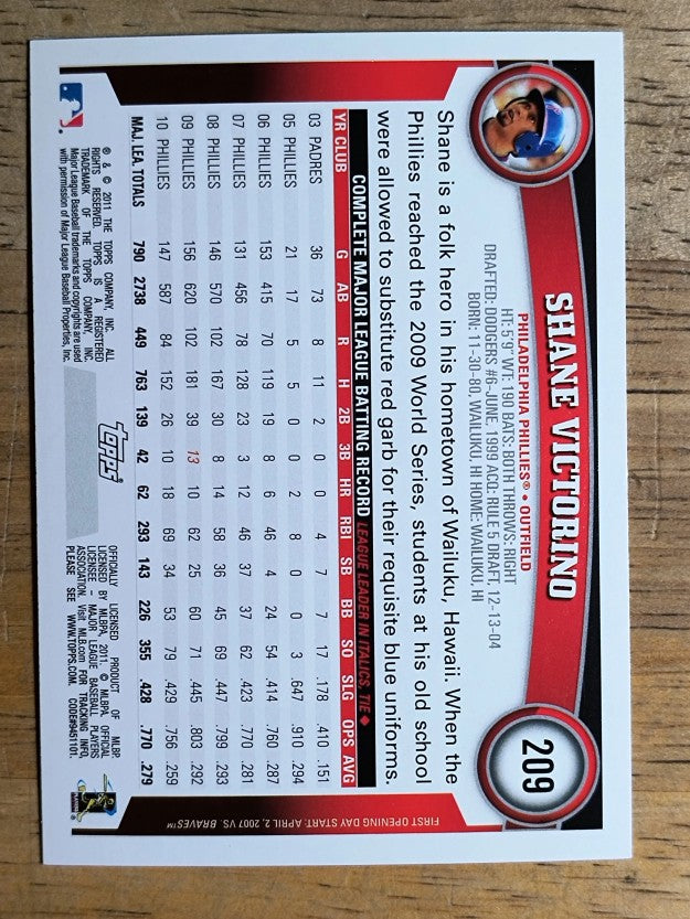2011 Topps Opening Day #209 Shane Victorino