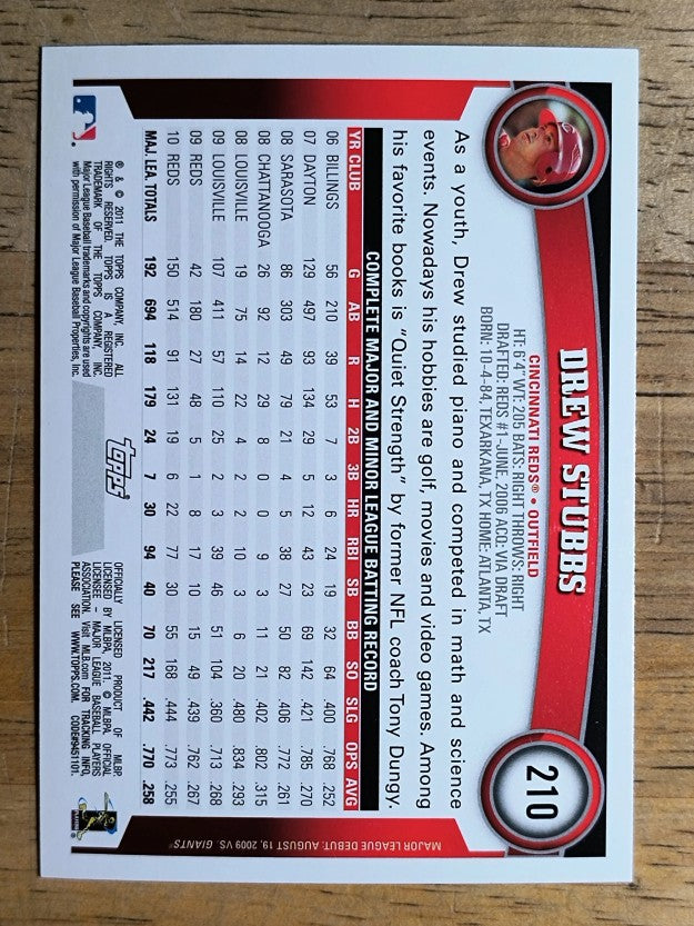 2011 Topps Opening Day #210 Drew Stubbs