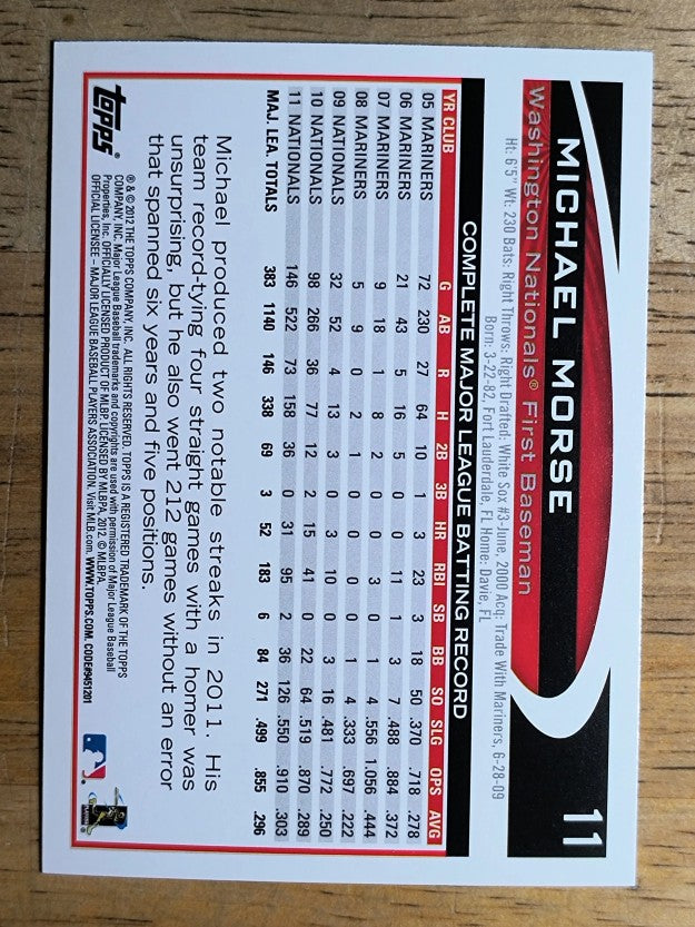 2012 Topps Opening Day #11 Michael Morse