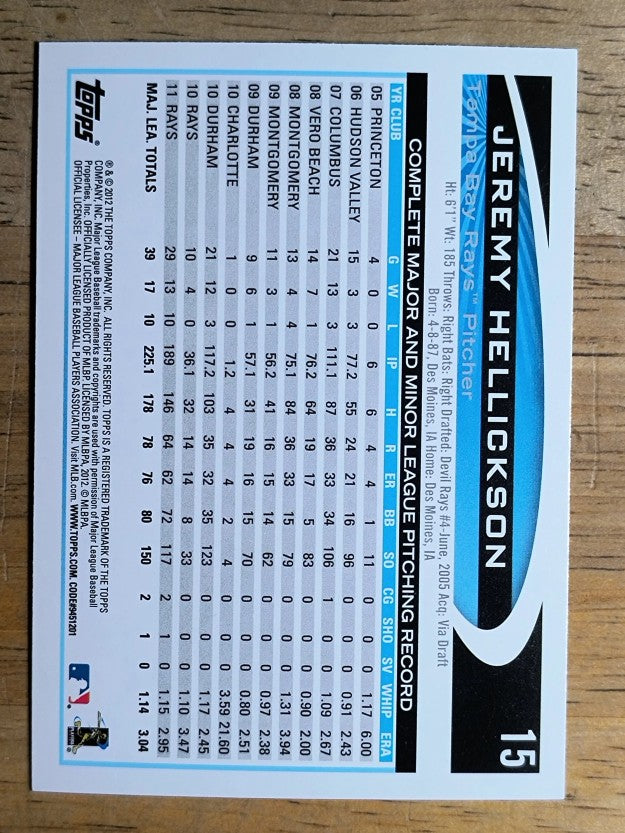 2012 Topps Opening Day #15 Jeremy Hellickson