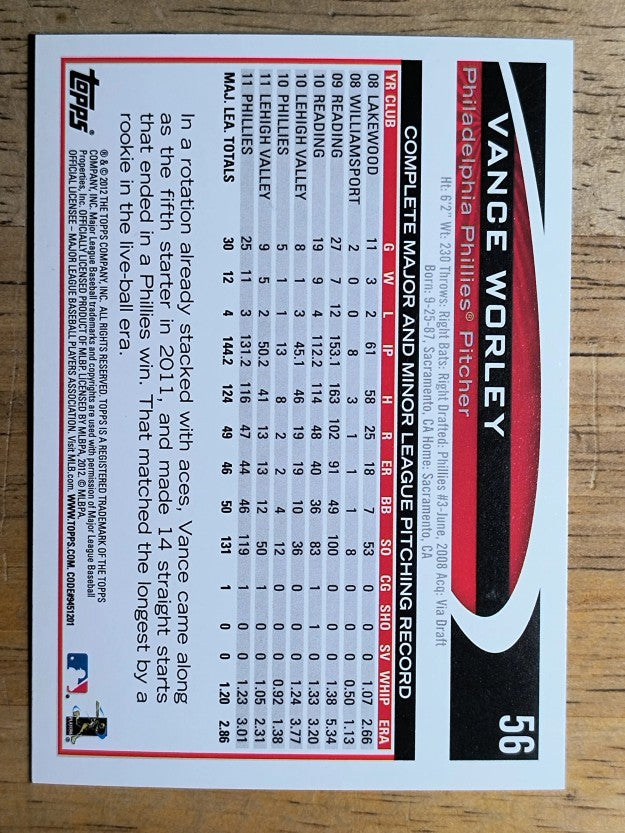 2012 Topps Opening Day #56 Vance Worley