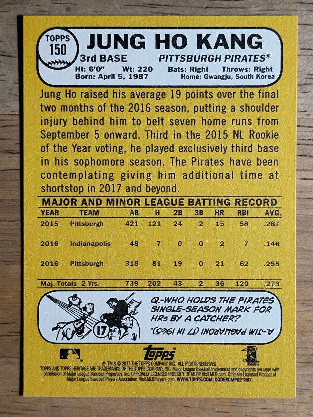 2017 Topps Heritage #150 Jung Ho Kang
