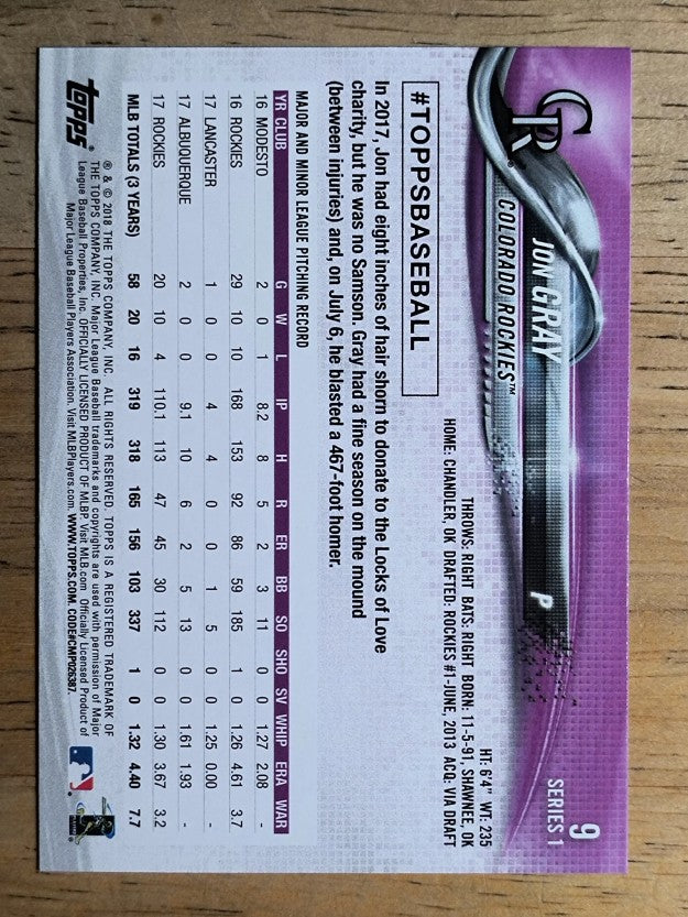2018 Topps #9 Jon Gray