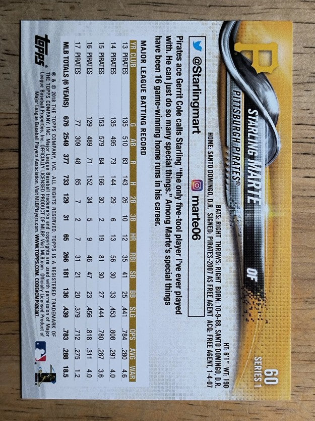 2018 Topps #60 Starling Marte