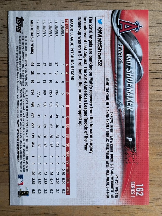 2018 Topps #162 Matt Shoemaker