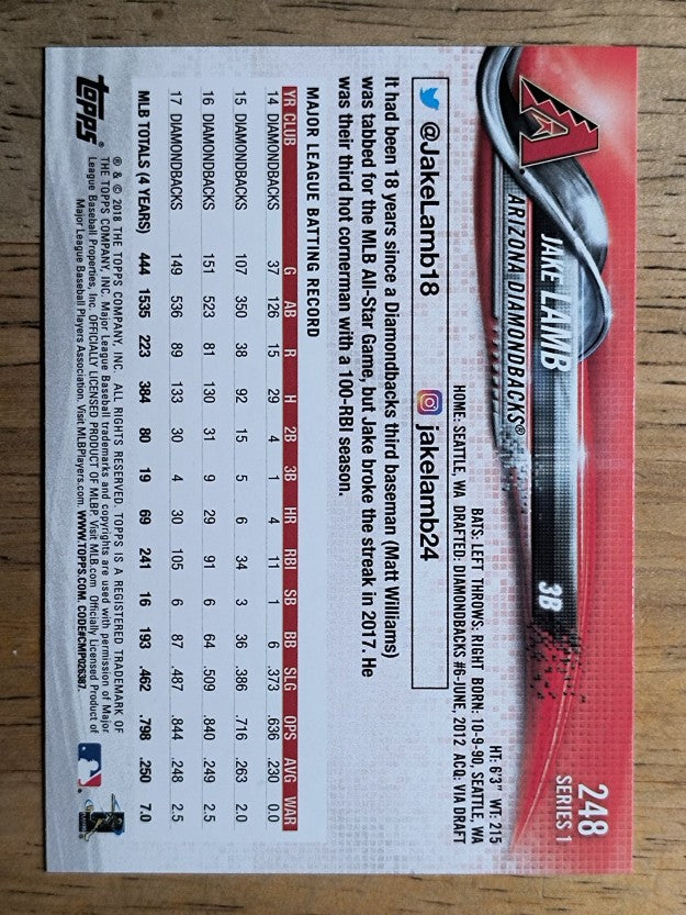 2018 Topps #248 Jake Lamb