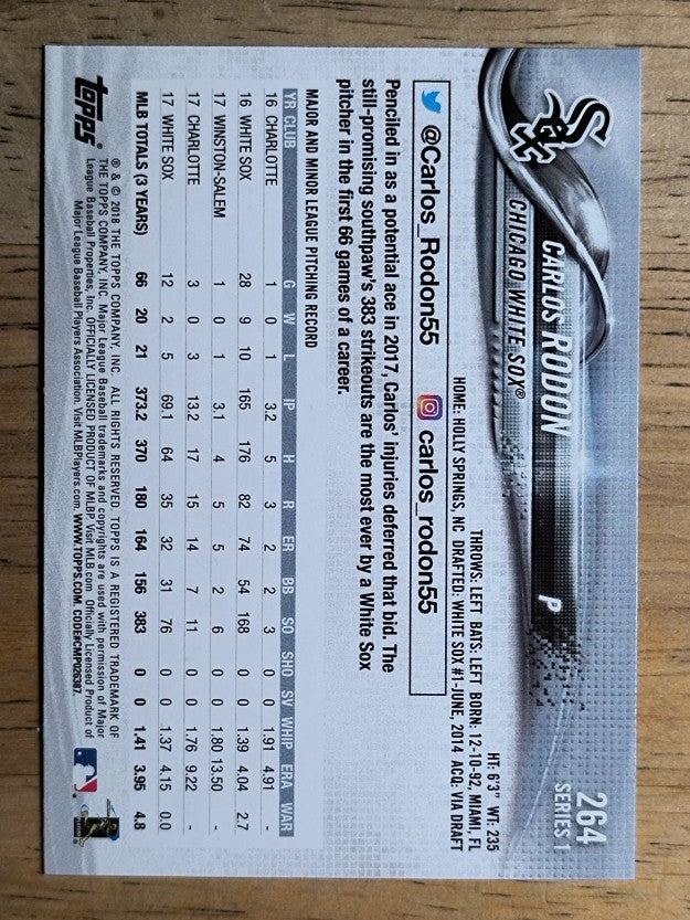2018 Topps #264 Carlos Rodon