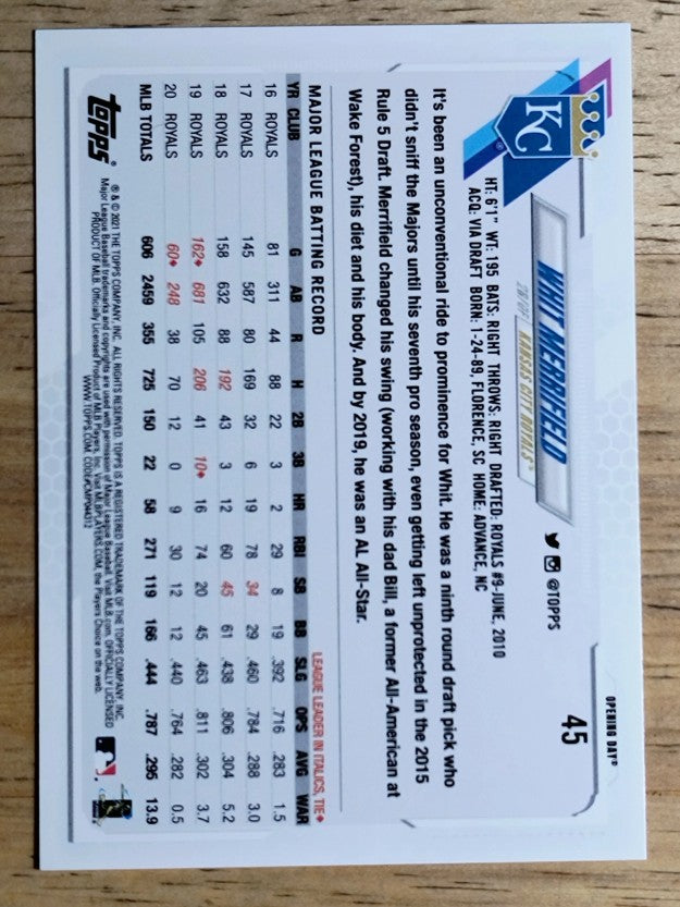 2021 Topps Opening Day #45 Whit Merrifield