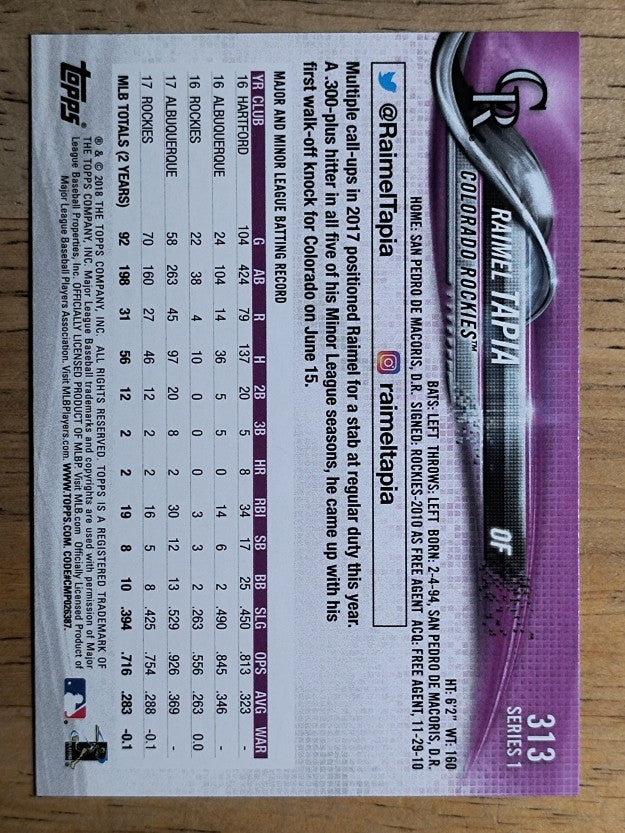 2018 Topps #313 Raimel Tapia
