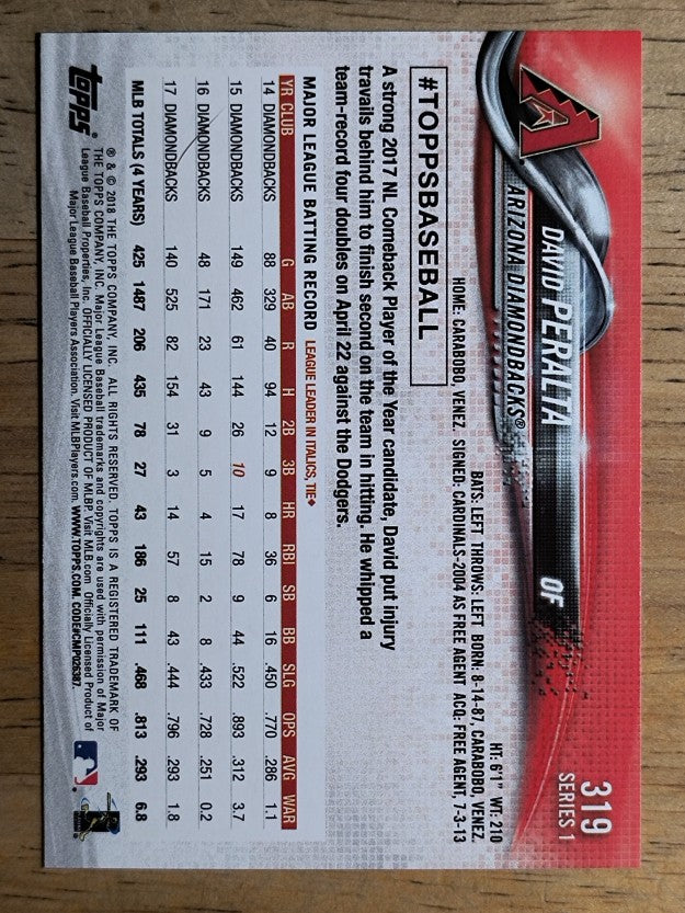 2018 Topps #319 David Peralta