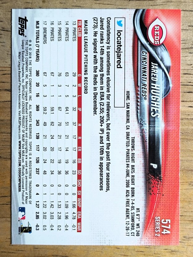 2018 Topps #574 Jared Hughes