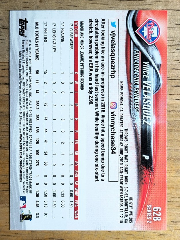 2018 Topps #628 Vince Velasquez