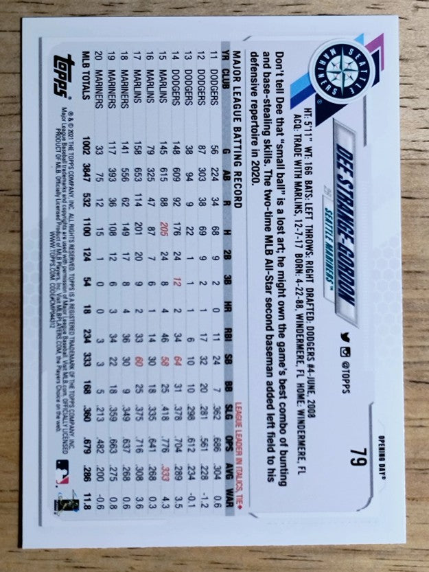 2021 Topps Opening Day #79 Dee Strange-Gordon