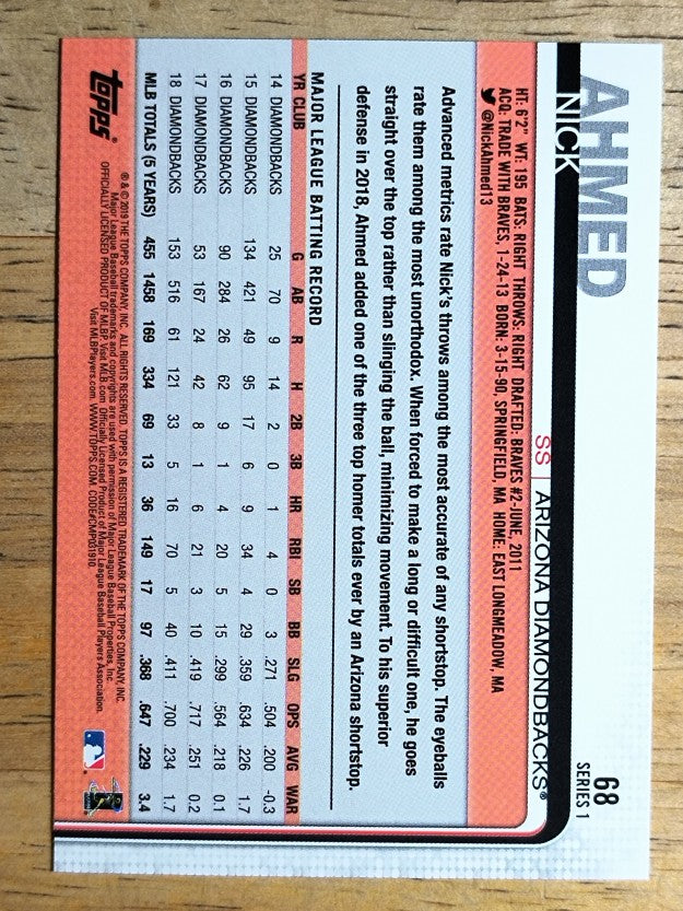 2019 Topps #68 Nick Ahmed