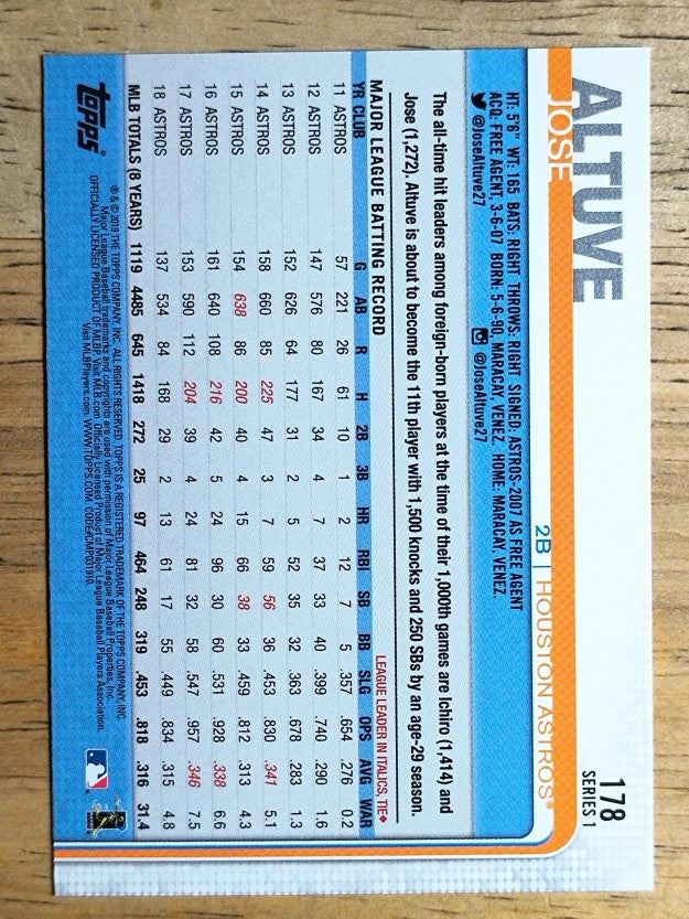 2019 Topps #178 Jose Altuve