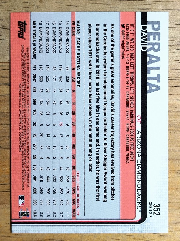 2019 Topps #352 David Peralta