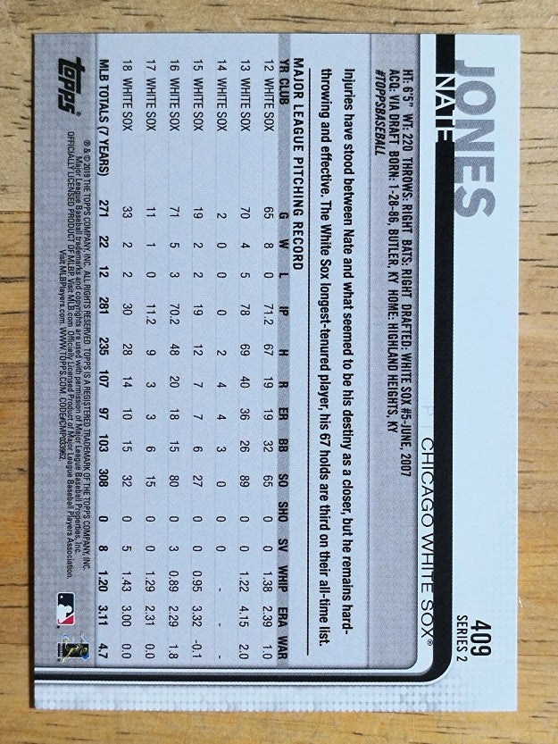 2019 Topps #409 Nate Jones