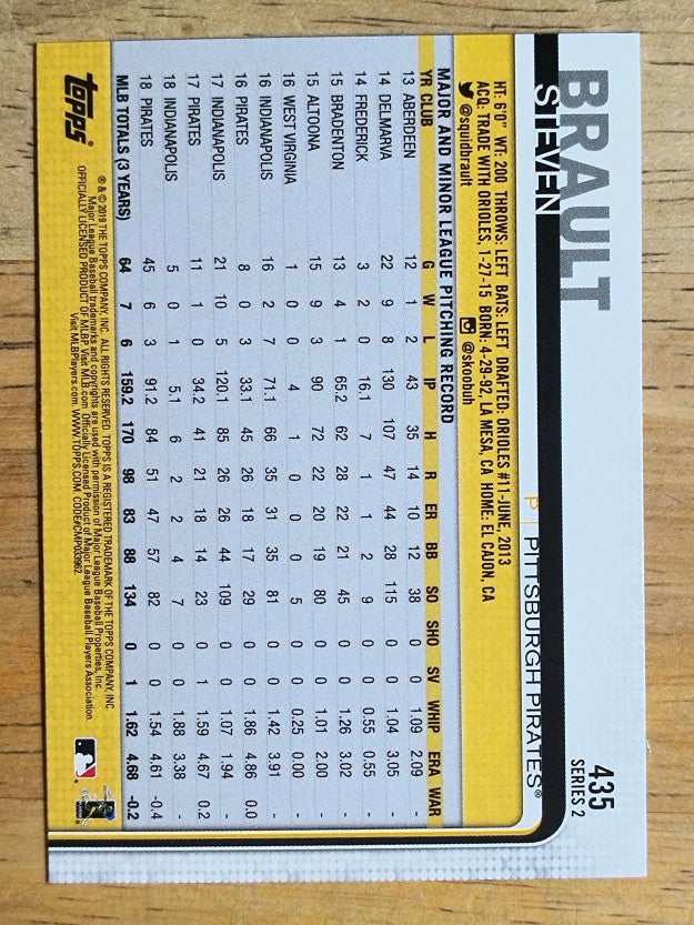 2019 Topps #435 Steven Brault