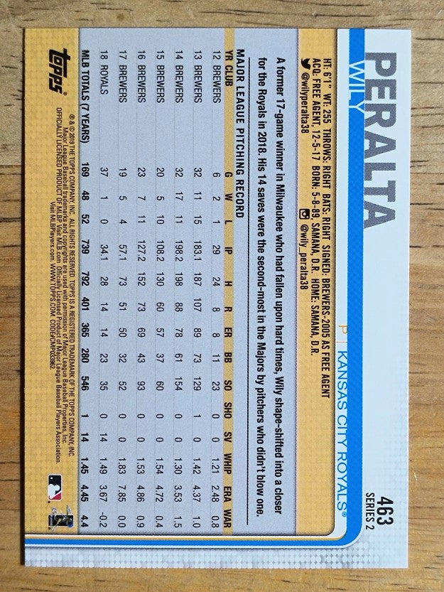 2019 Topps #463 Wily Peralta