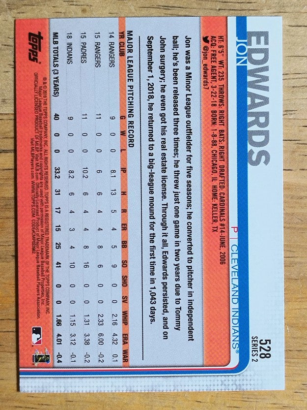 2019 Topps #528 Jon Edwards RC